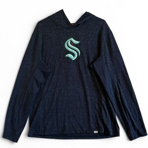 Fanatics Seattle Kraken NHL Mens L Navy Blue Performance Lightweight Hoodie